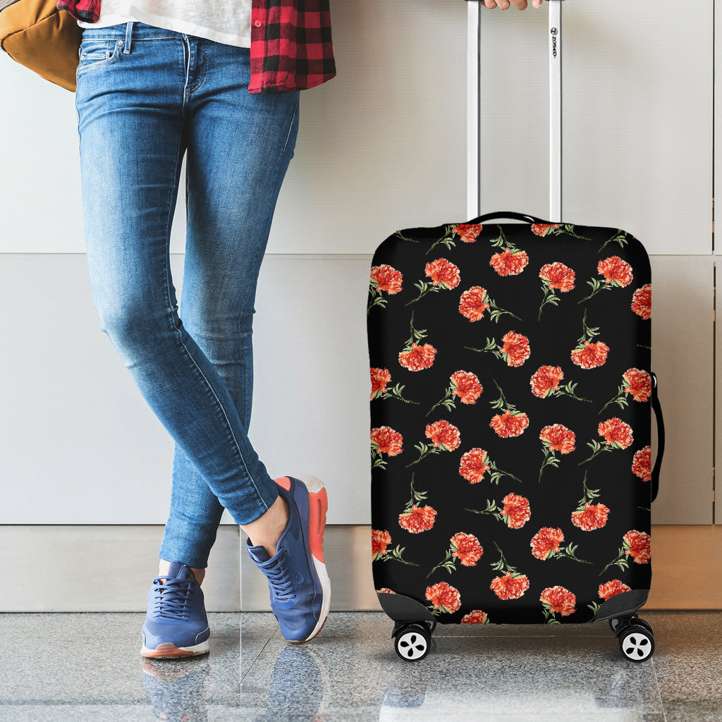 Watercolor Carnation Pattern Print Luggage Cover