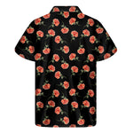 Watercolor Carnation Pattern Print Men's Short Sleeve Shirt