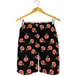 Watercolor Carnation Pattern Print Men's Shorts