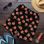 Watercolor Carnation Pattern Print Men's Shorts