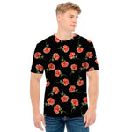 Watercolor Carnation Pattern Print Men's T-Shirt
