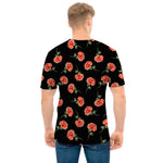 Watercolor Carnation Pattern Print Men's T-Shirt