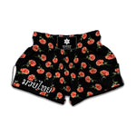 Watercolor Carnation Pattern Print Muay Thai Boxing Shorts