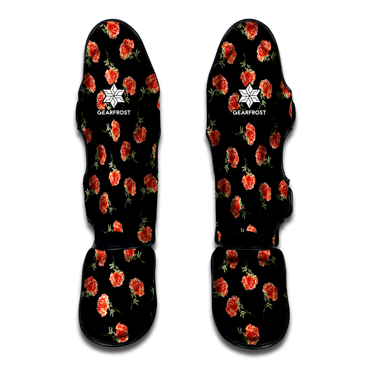 Watercolor Carnation Pattern Print Muay Thai Shin Guard