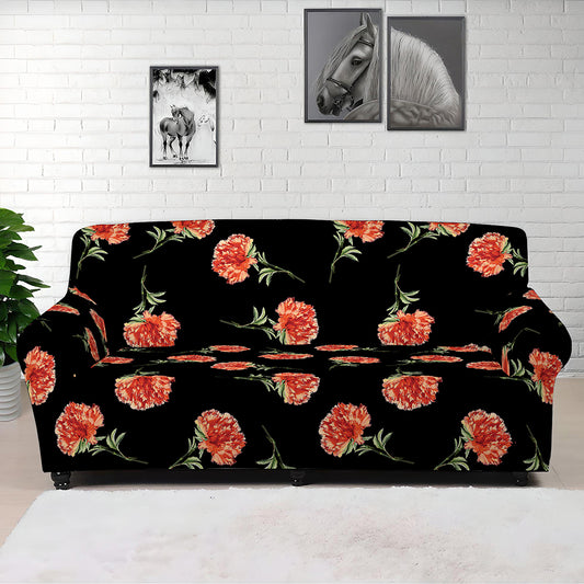 Watercolor Carnation Pattern Print Sofa Cover