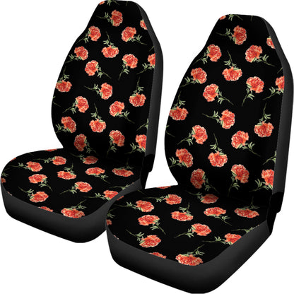 Watercolor Carnation Pattern Print Universal Fit Car Seat Covers