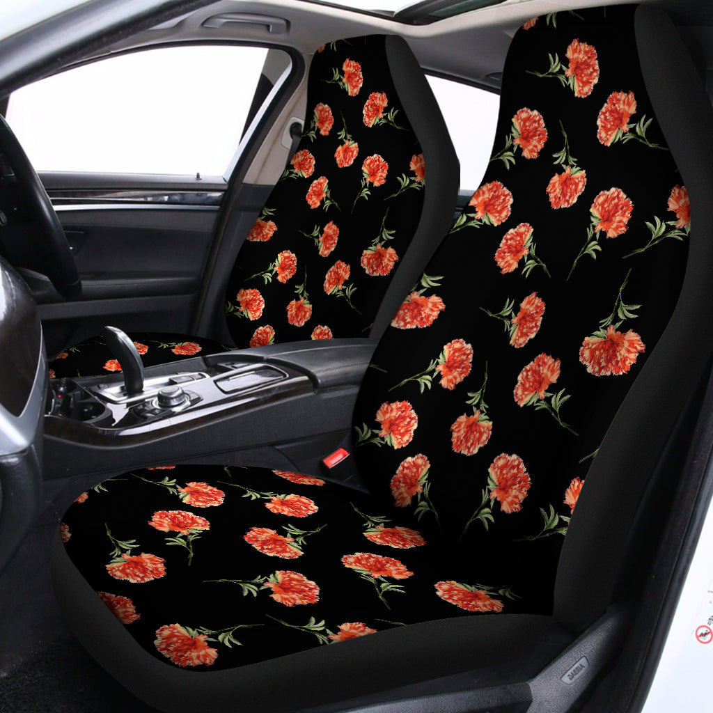 Watercolor Carnation Pattern Print Universal Fit Car Seat Covers
