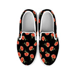 Watercolor Carnation Pattern Print White Slip On Shoes