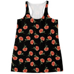 Watercolor Carnation Pattern Print Women's Racerback Tank Top
