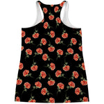 Watercolor Carnation Pattern Print Women's Racerback Tank Top