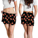 Watercolor Carnation Pattern Print Women's Shorts