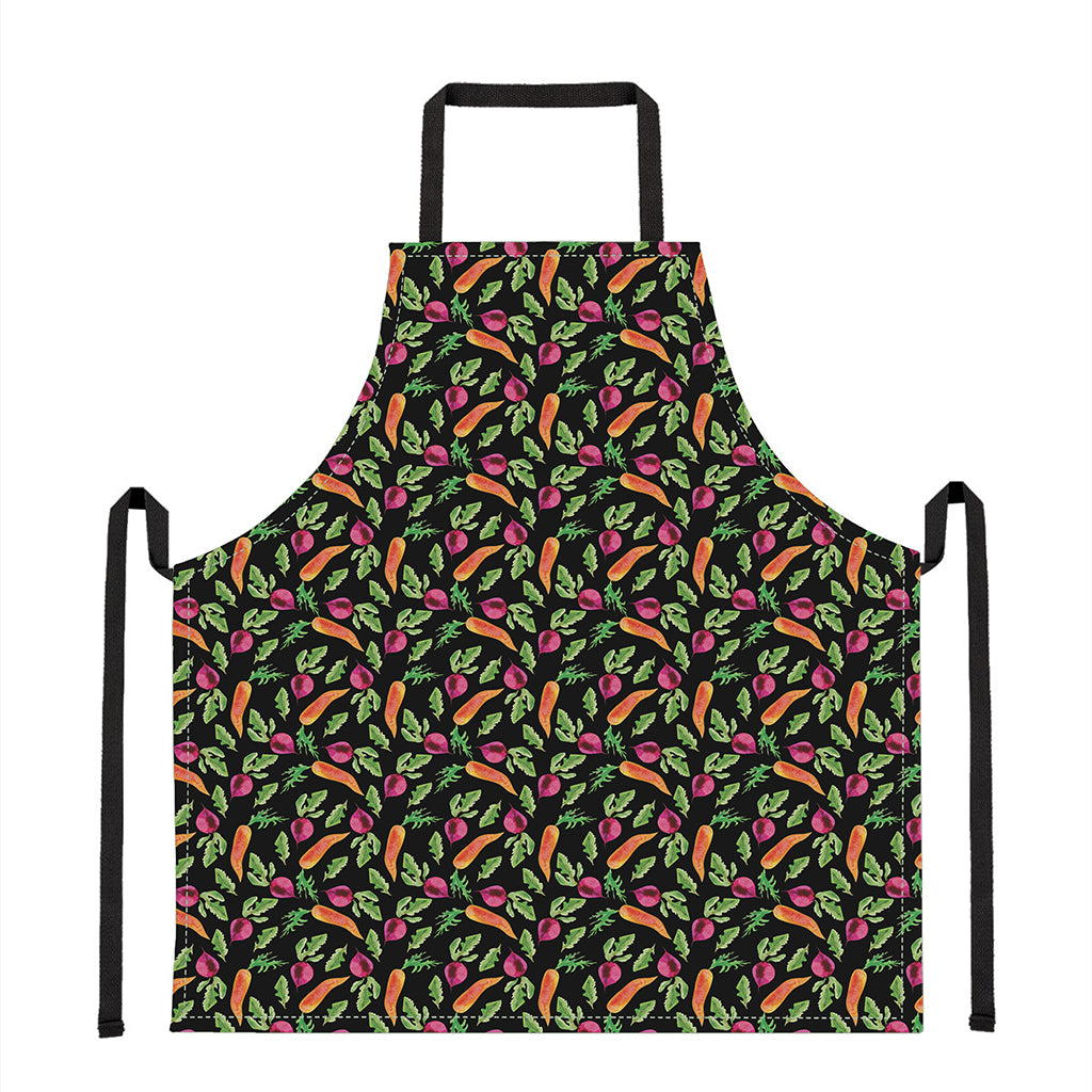 Watercolor Carrot And Radish Print Apron