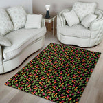 Watercolor Carrot And Radish Print Area Rug