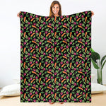 Watercolor Carrot And Radish Print Blanket