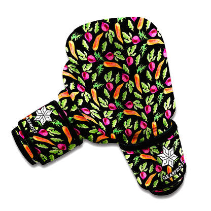Watercolor Carrot And Radish Print Boxing Gloves