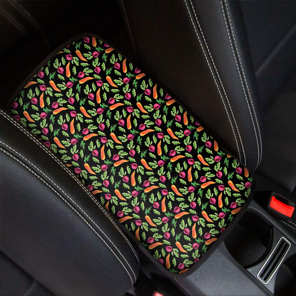 Watercolor Carrot And Radish Print Car Center Console Cover