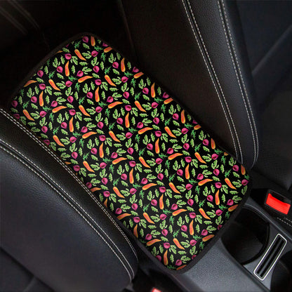 Watercolor Carrot And Radish Print Car Center Console Cover