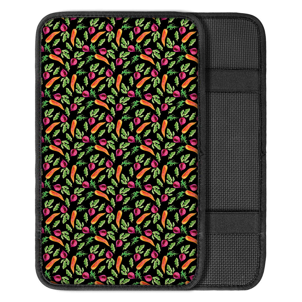 Watercolor Carrot And Radish Print Car Center Console Cover