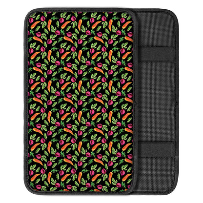 Watercolor Carrot And Radish Print Car Center Console Cover