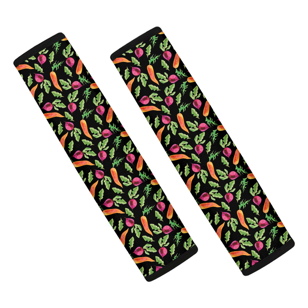 Watercolor Carrot And Radish Print Car Seat Belt Covers