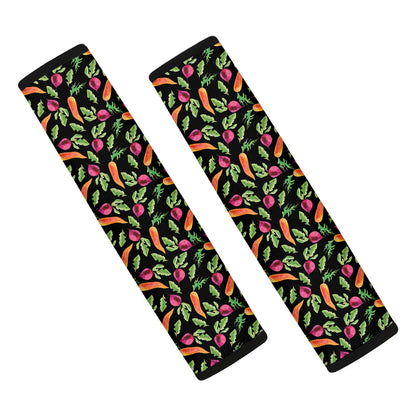 Watercolor Carrot And Radish Print Car Seat Belt Covers