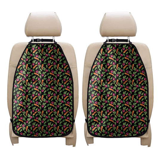 Watercolor Carrot And Radish Print Car Seat Organizers