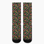 Watercolor Carrot And Radish Print Crew Socks