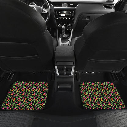 Watercolor Carrot And Radish Print Front and Back Car Floor Mats