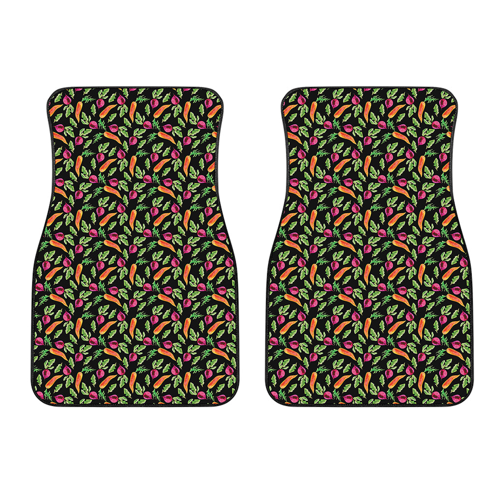 Watercolor Carrot And Radish Print Front Car Floor Mats