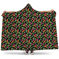 Watercolor Carrot And Radish Print Hooded Blanket