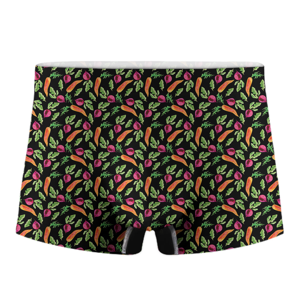 Watercolor Carrot And Radish Print Men's Boxer Briefs