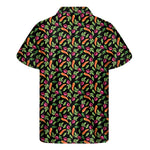 Watercolor Carrot And Radish Print Men's Short Sleeve Shirt