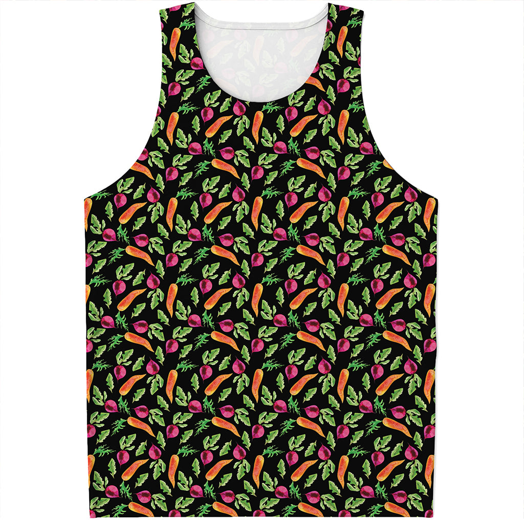 Watercolor Carrot And Radish Print Men's Tank Top