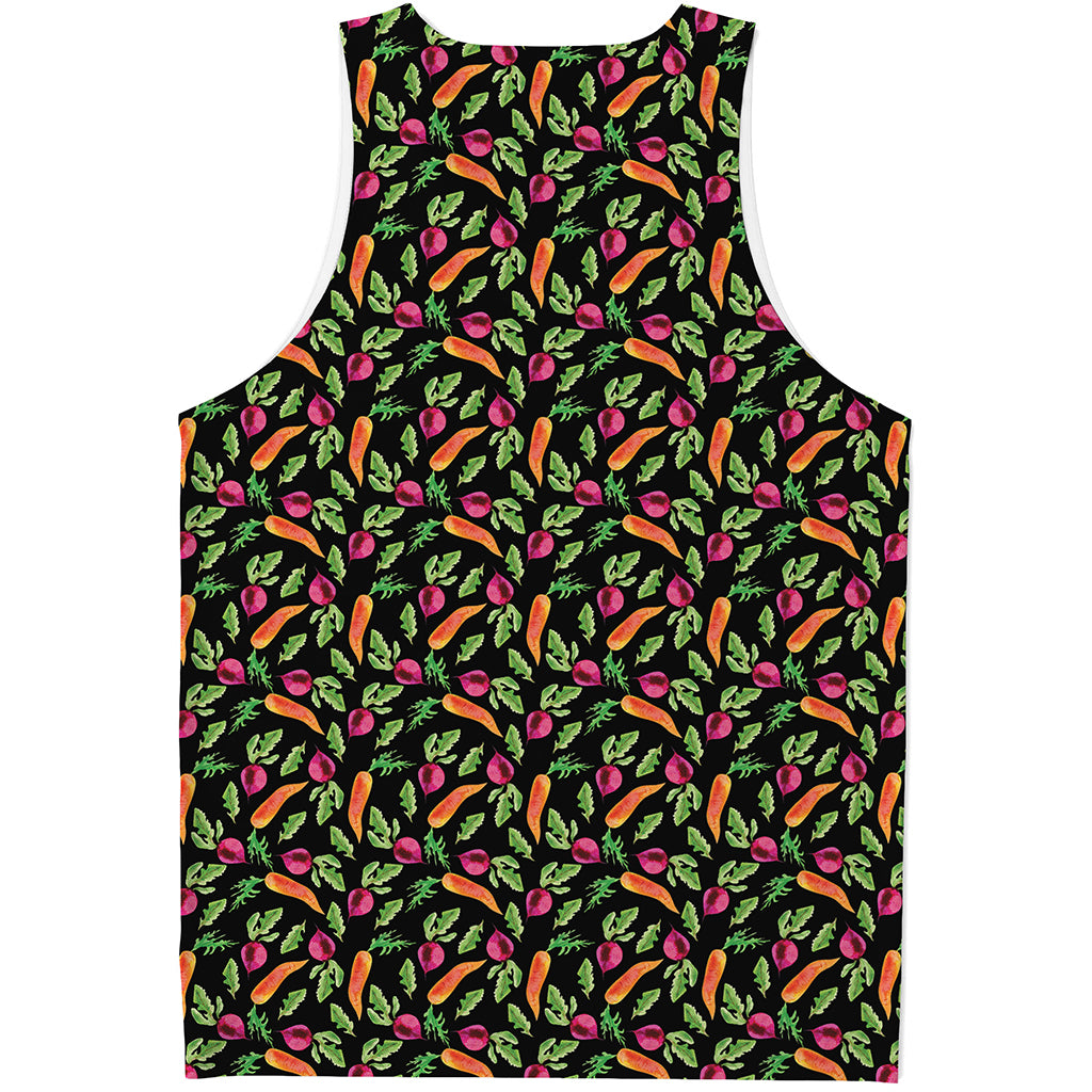 Watercolor Carrot And Radish Print Men's Tank Top