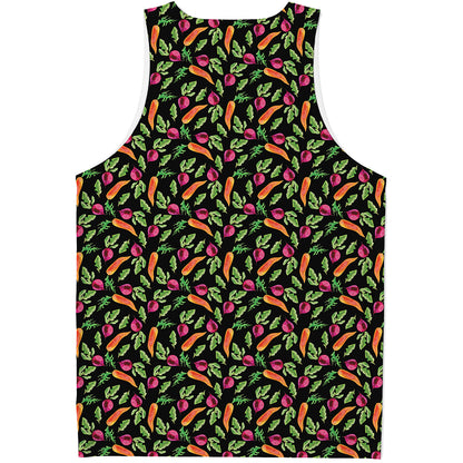 Watercolor Carrot And Radish Print Men's Tank Top
