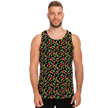 Watercolor Carrot And Radish Print Men's Tank Top