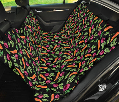 Watercolor Carrot And Radish Print Pet Car Back Seat Cover