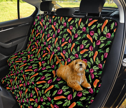 Watercolor Carrot And Radish Print Pet Car Back Seat Cover