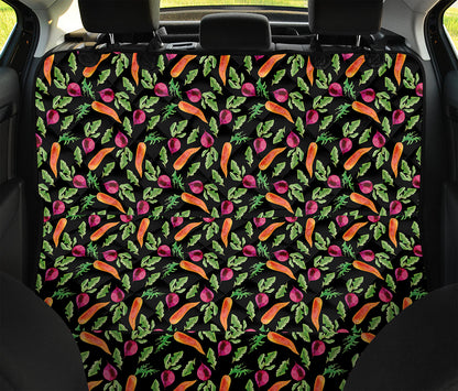 Watercolor Carrot And Radish Print Pet Car Back Seat Cover