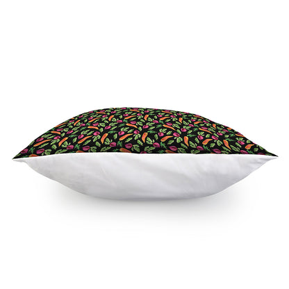 Watercolor Carrot And Radish Print Pillow Cover