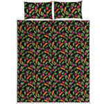 Watercolor Carrot And Radish Print Quilt Bed Set