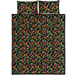 Watercolor Carrot And Radish Print Quilt Bed Set