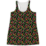 Watercolor Carrot And Radish Print Women's Racerback Tank Top