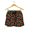 Watercolor Carrot And Radish Print Women's Shorts