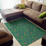Watercolor Carrot Pattern Print Area Rug