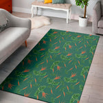 Watercolor Carrot Pattern Print Area Rug