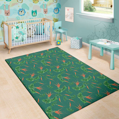Watercolor Carrot Pattern Print Area Rug