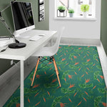 Watercolor Carrot Pattern Print Area Rug