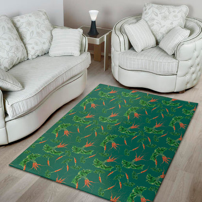 Watercolor Carrot Pattern Print Area Rug