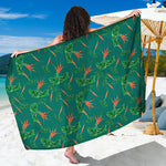 Watercolor Carrot Pattern Print Beach Sarong Wrap